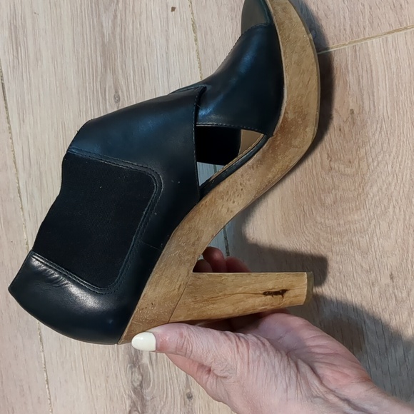 Theory leather/wood heeled sandals Sz 36.5/6 - Picture 11 of 11
